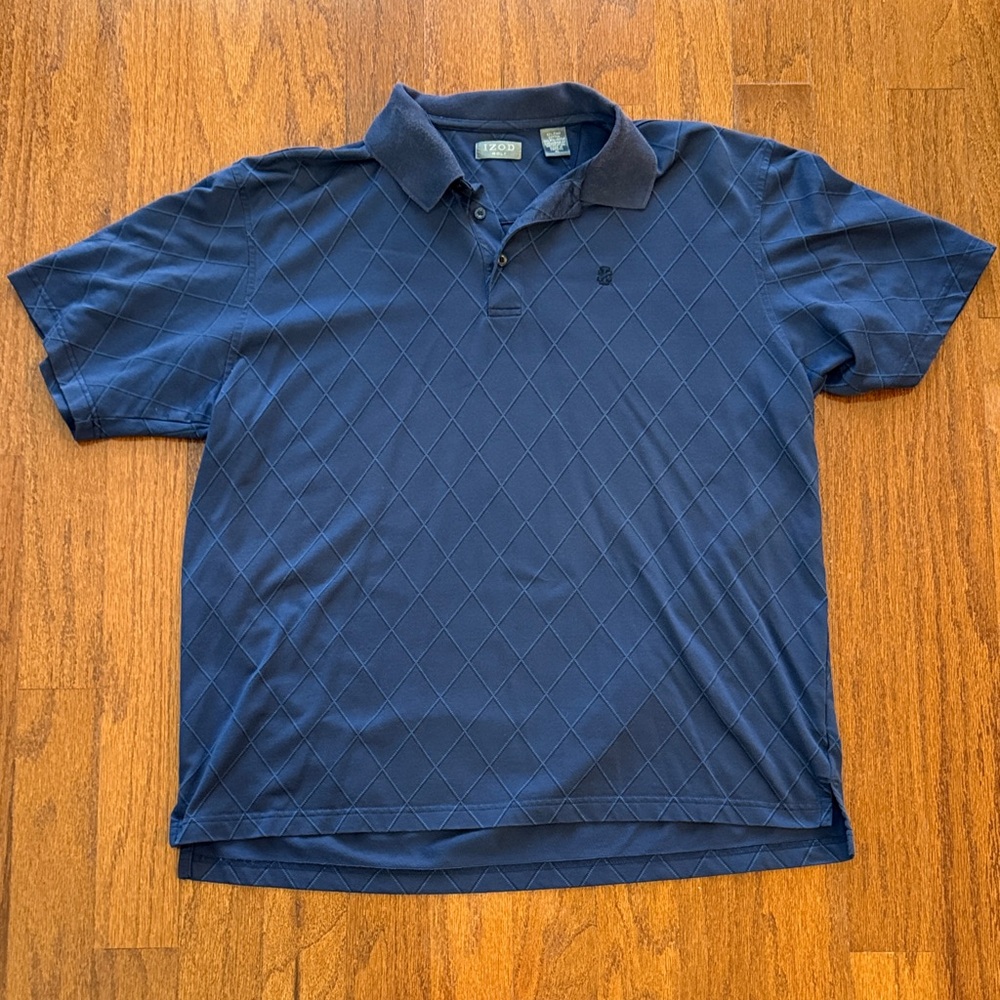 Izod Navy Polo with Diamond Pattern